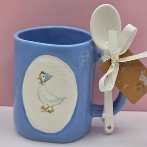 Rae Dunn MOTHER GOOSE Mug with Ceramic Spoon
